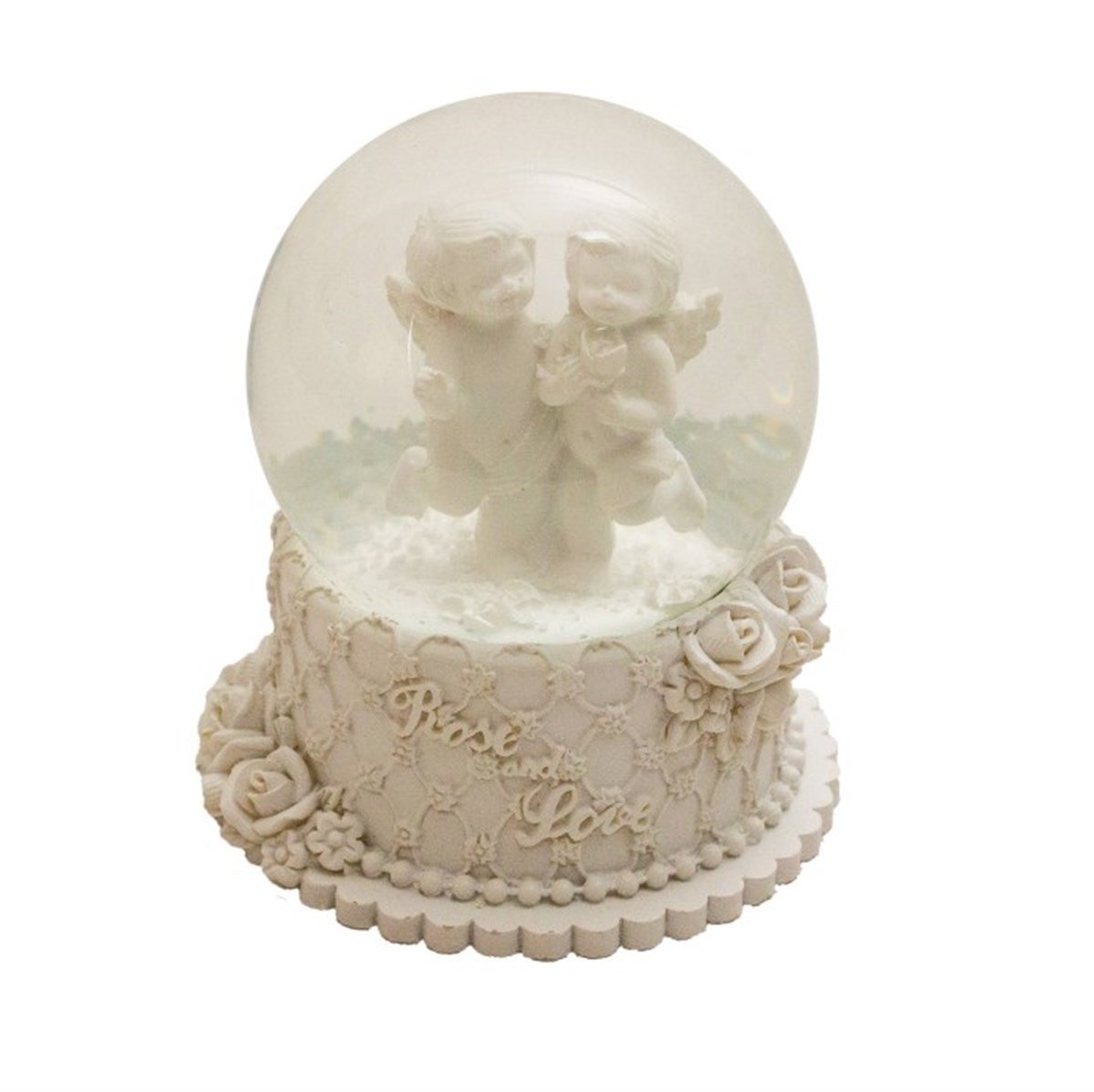 Sevimli Melekler Temalı Işıklı Kar Küresi Küçük Boy