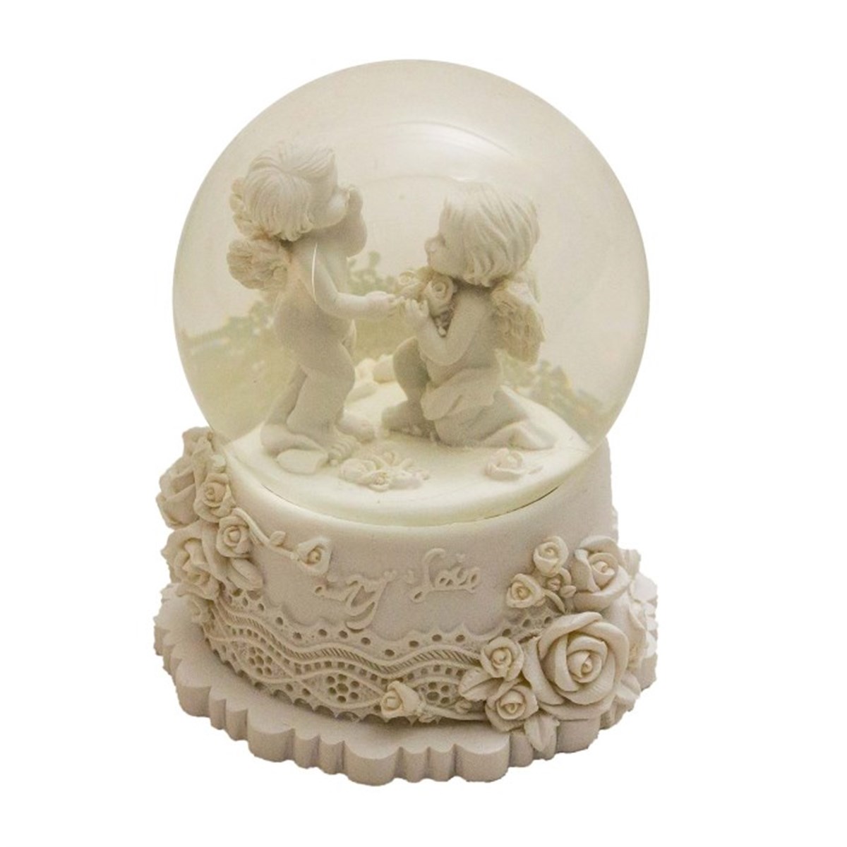 Sevimli Melekler Temalı Işıklı Kar Küresi Küçük Boy