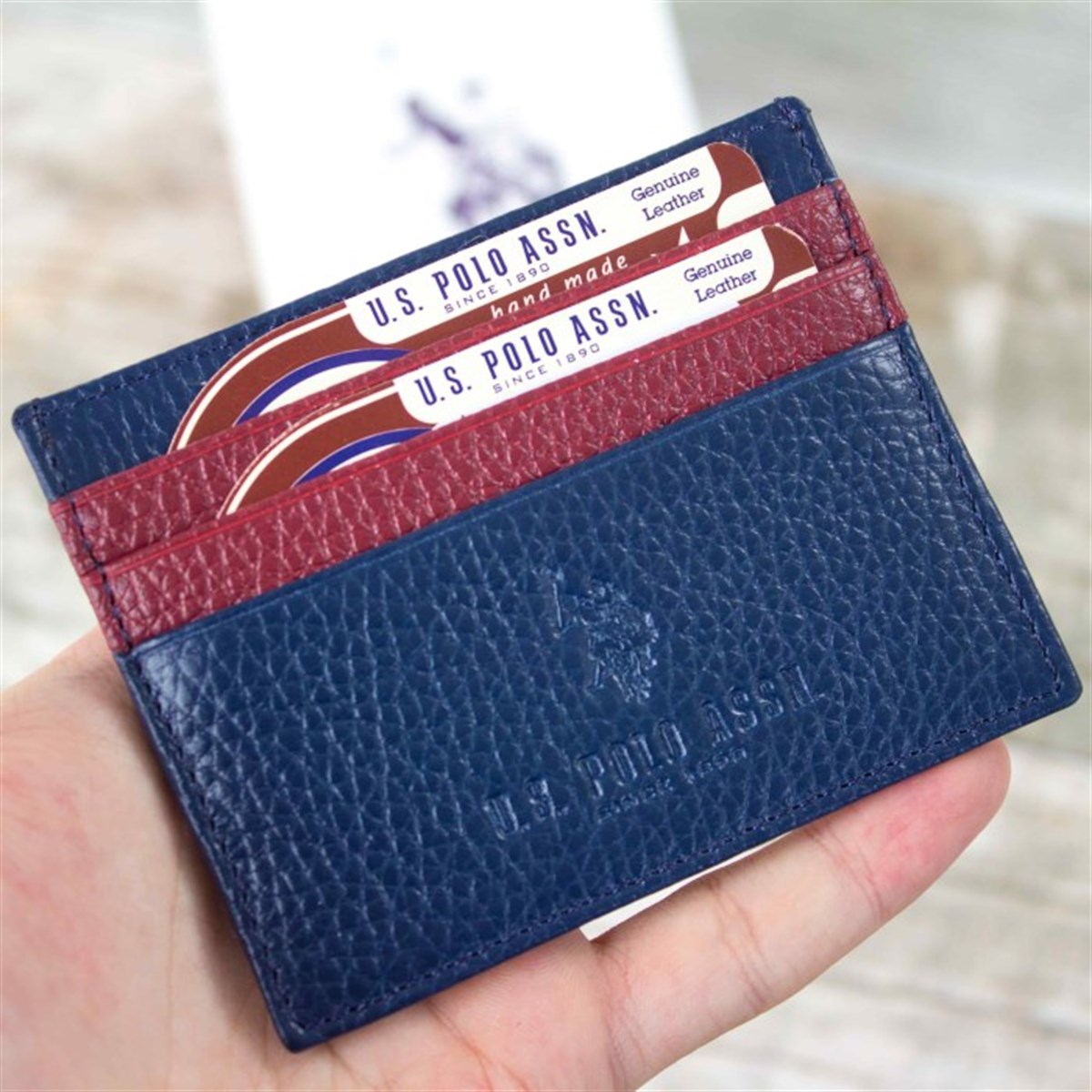 U.S. Polo Assn. İsme Özel Lacivert Kartlık ve Siyah Kemer Seti PLCUZ7662