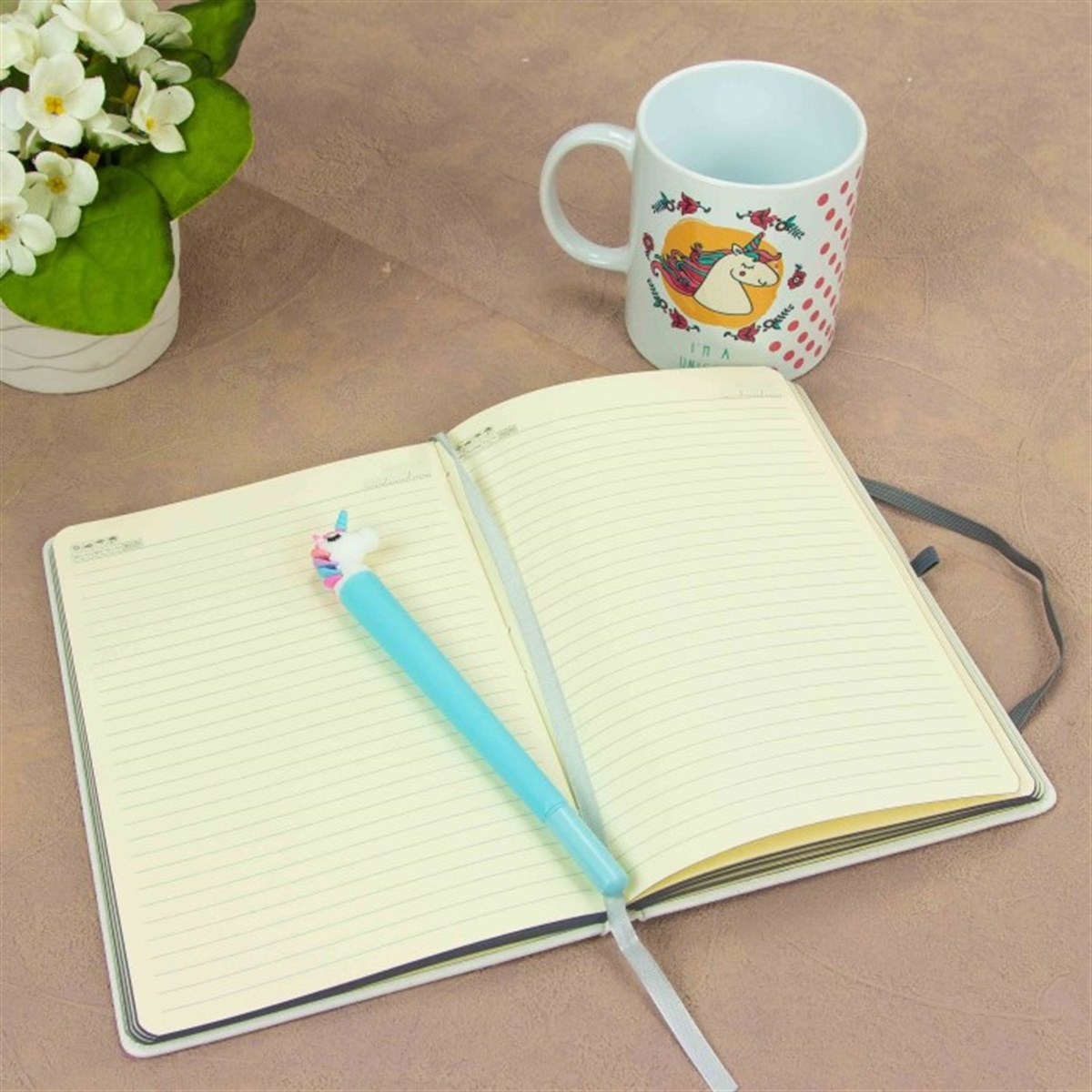 Unicorn Temalı Defter Kupa ve Kalem Seti M2