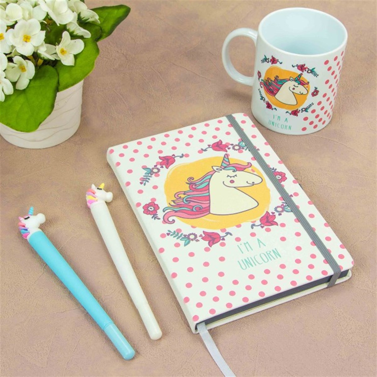 Unicorn Temalı Defter Kupa ve Kalem Seti M2
