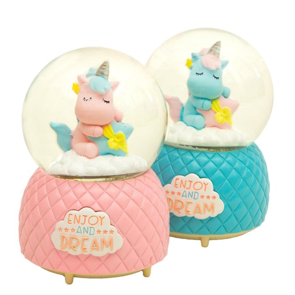 Unicorn Temalı Işıklı Kar Küresi ve Müzik Kutusu Püskürtmeli Büyük Boy M3