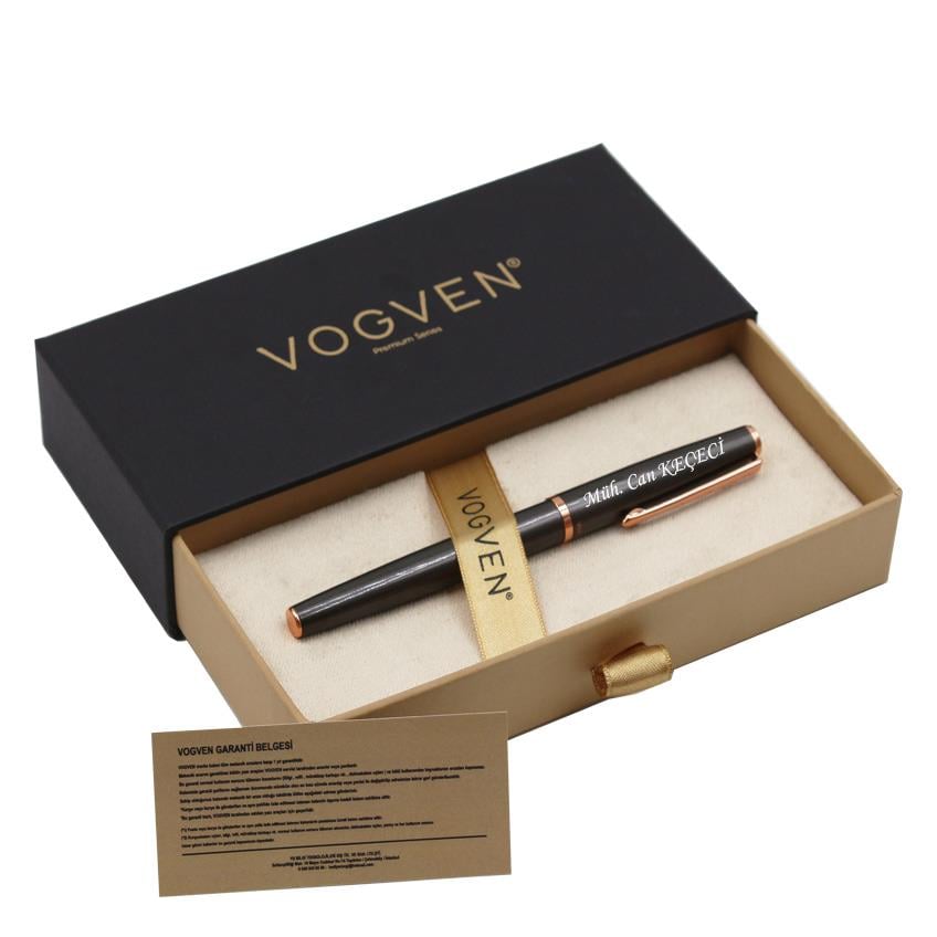 Vogven Marka İsme Özel Elit Roller Kalem - Füme