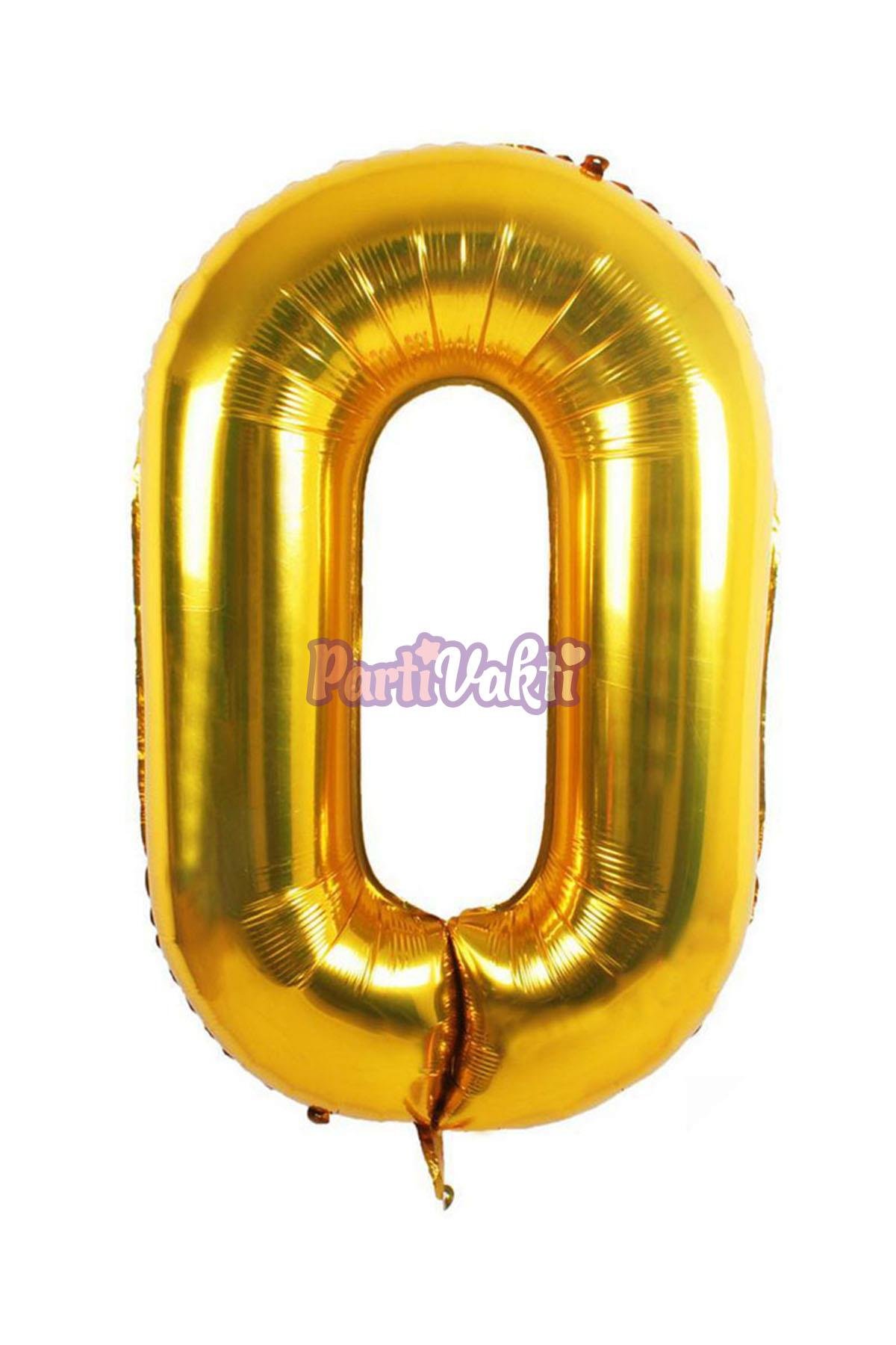 0 Rakam Altın Folyo Balon 40 cm