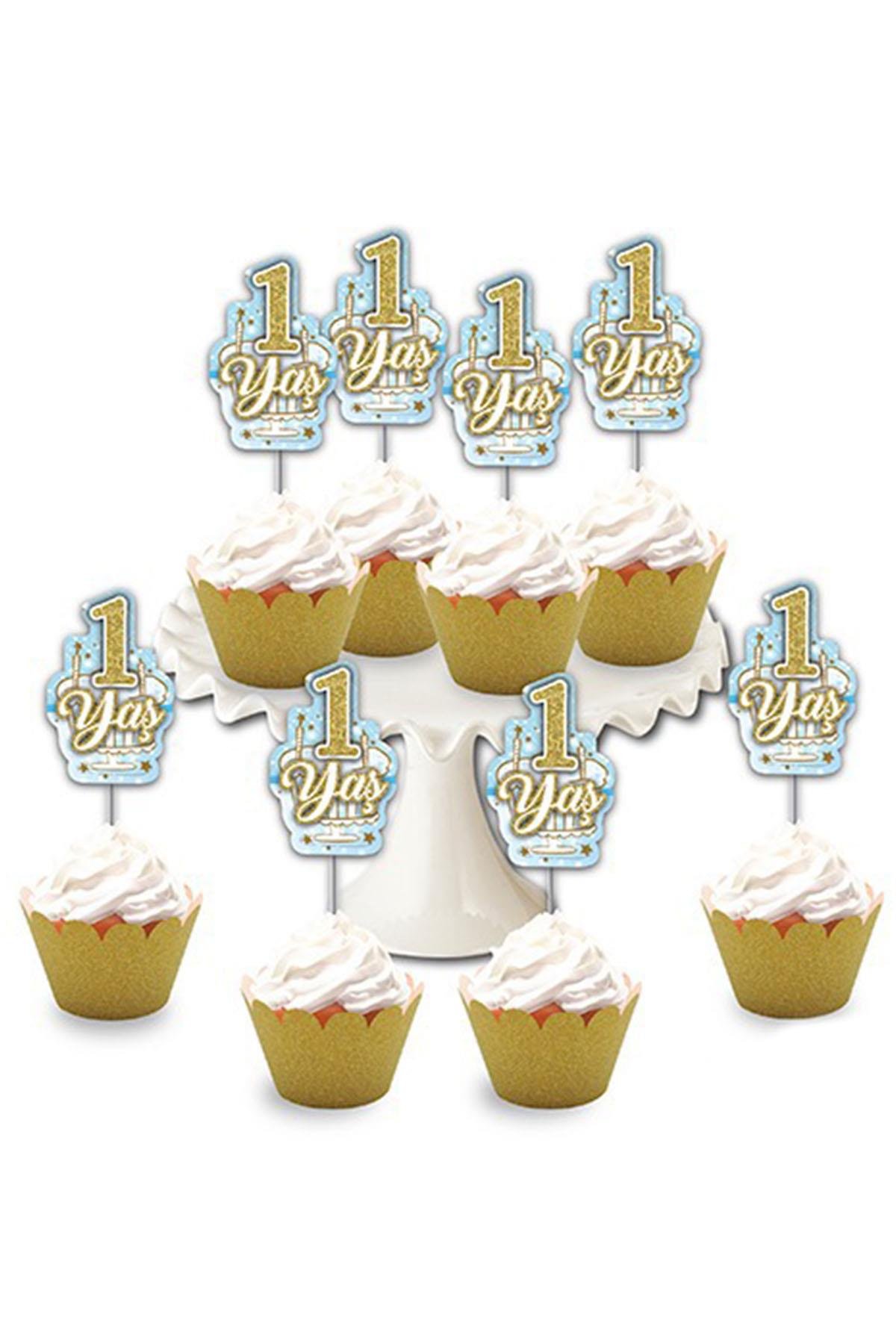 1.Yaş Mavi Simli Eva Delux Kürdan 8'li