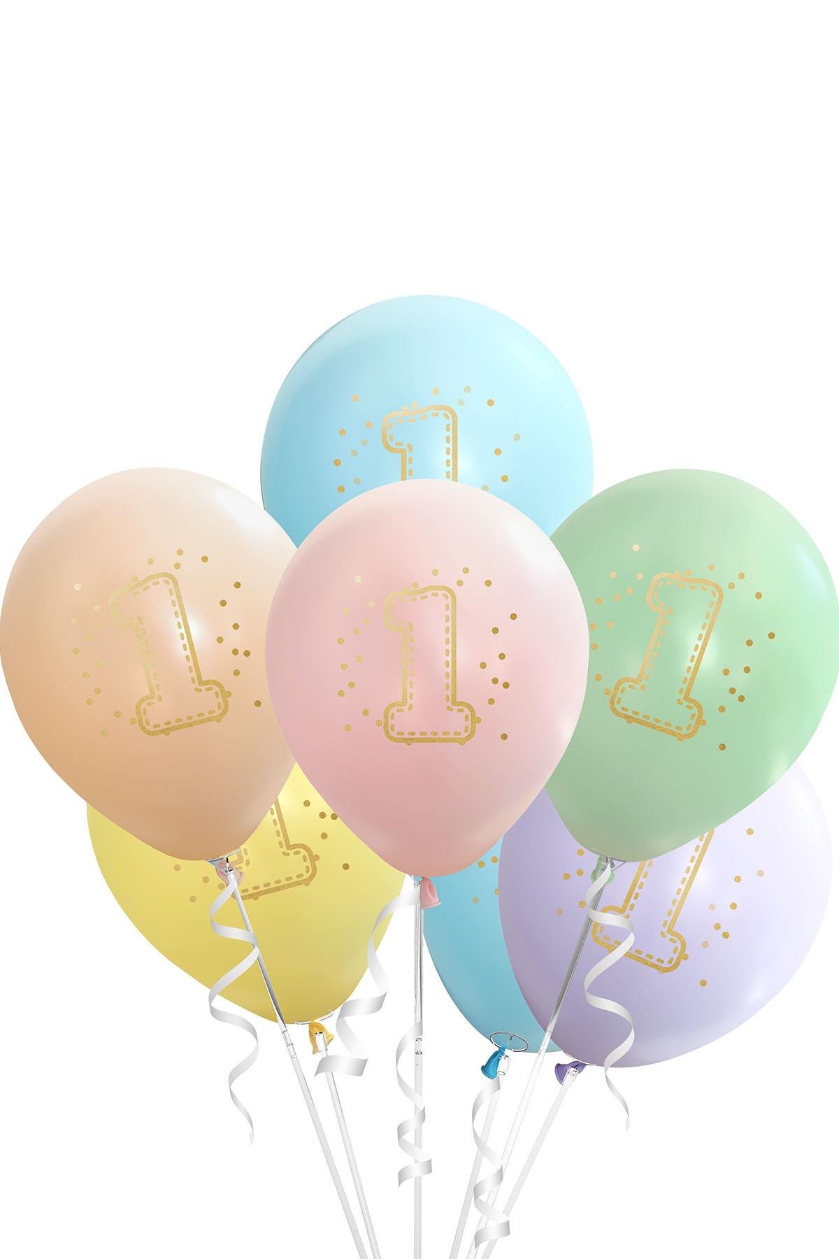 1.Yaş Temalı Rengarenk Lateks Balon 10'lu