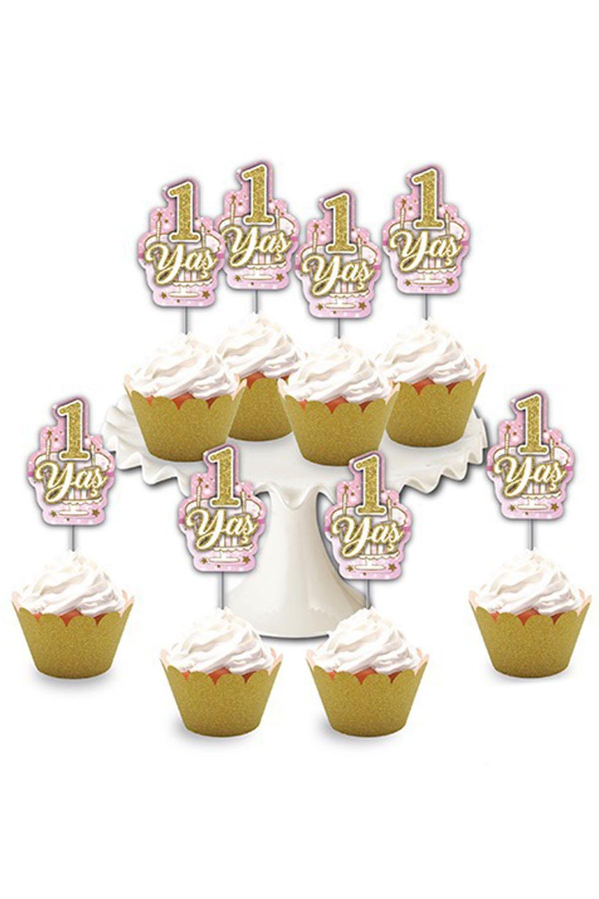 1.Yaş Pembe Simli Eva Delux Kürdan 8'li