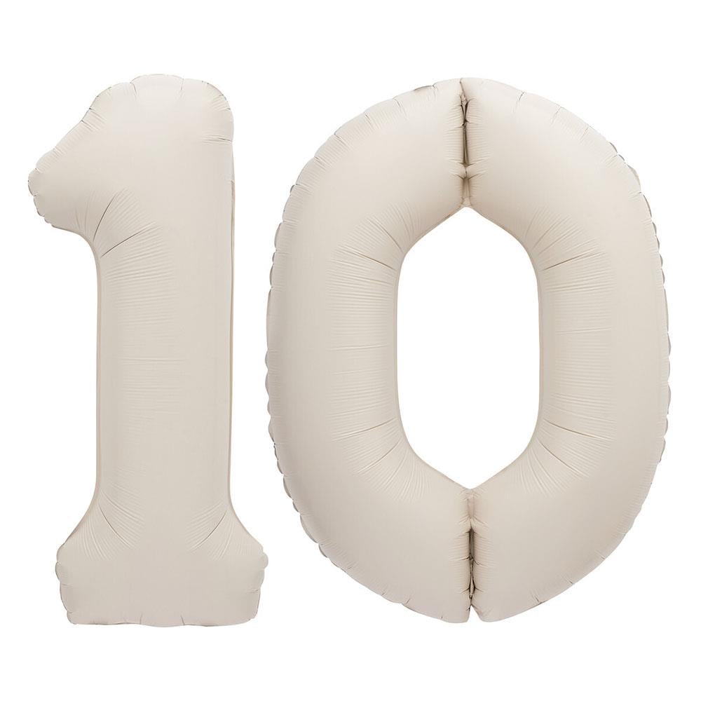 10.Yaş Folyo Balon Seti Krem  80 cm