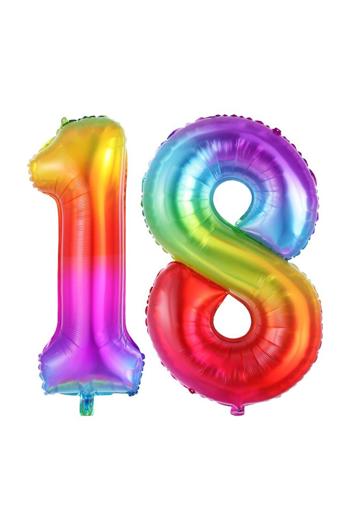 18.Yaş Folyo Balon Seti Gökkuşağı 70 cm