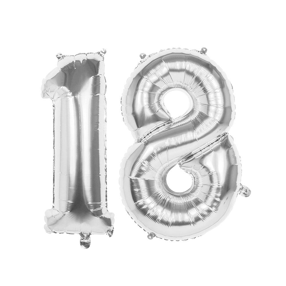 18.Yaş Folyo Balon Seti Gümüş 70 cm