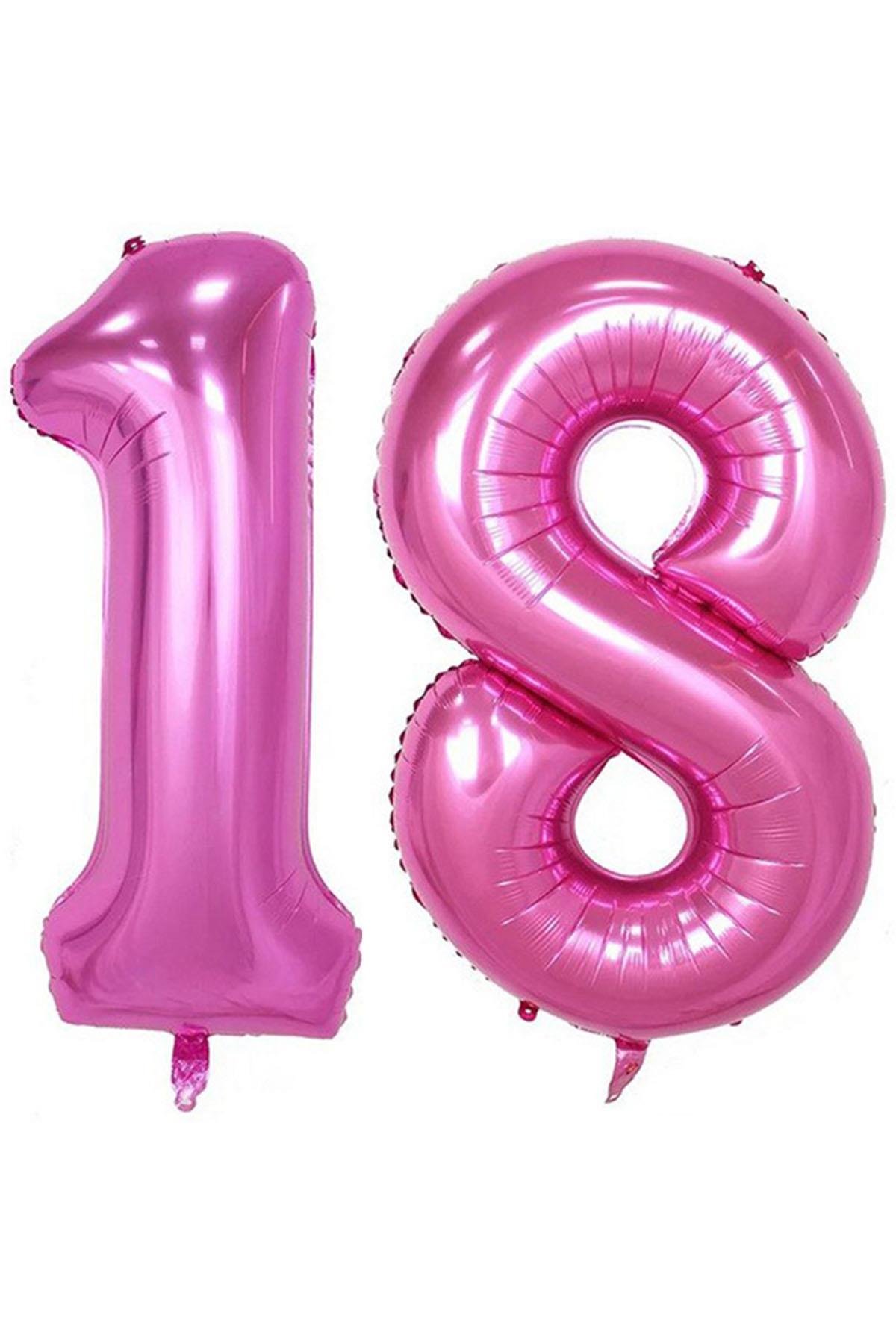 18.Yaş Folyo Balon Seti Pembe 100 cm