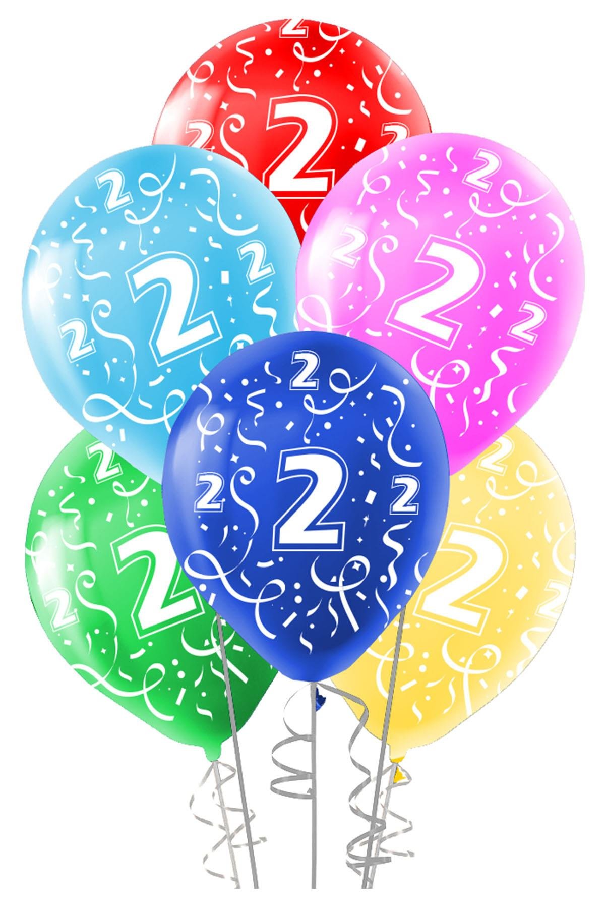 2.Yaş Baskılı Rengarenk Lateks Balon 10'lu