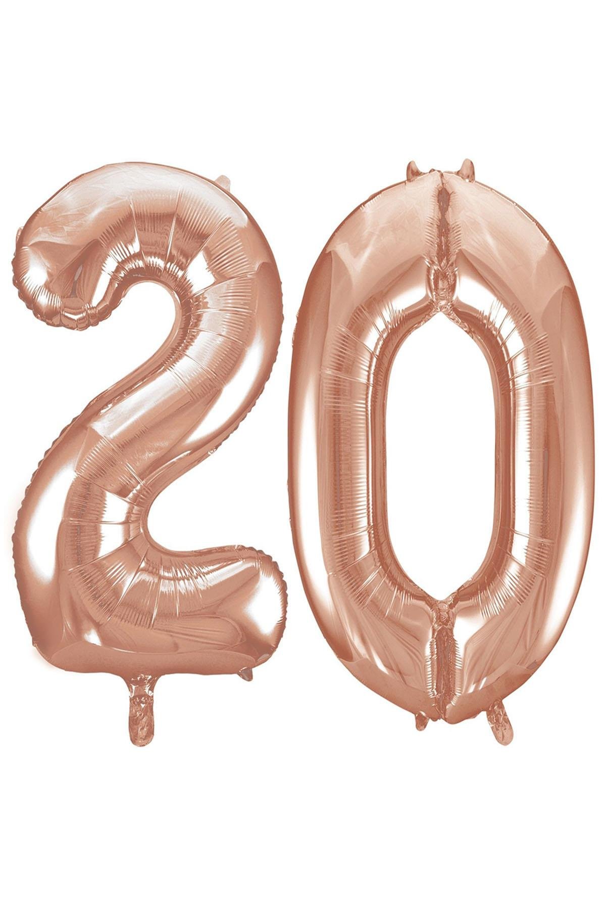 20.Yaş Folyo Balon Seti Rose Gold 100 cm