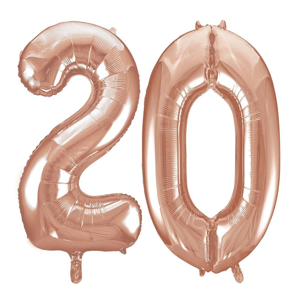 20.Yaş Folyo Balon Seti Rose Gold 70 cm