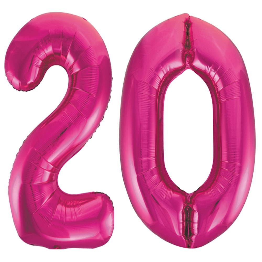 20.Yaş Folyo Balon Seti Pembe 70 cm