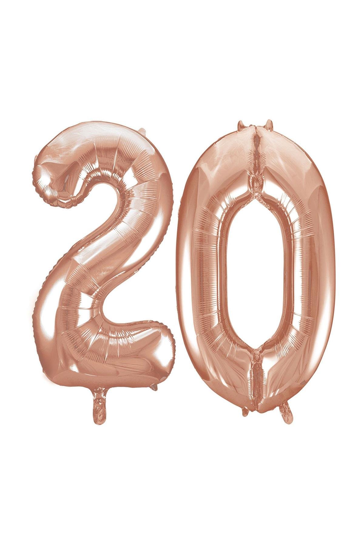 20.Yaş Folyo Balon Seti Rose Gold 70 cm