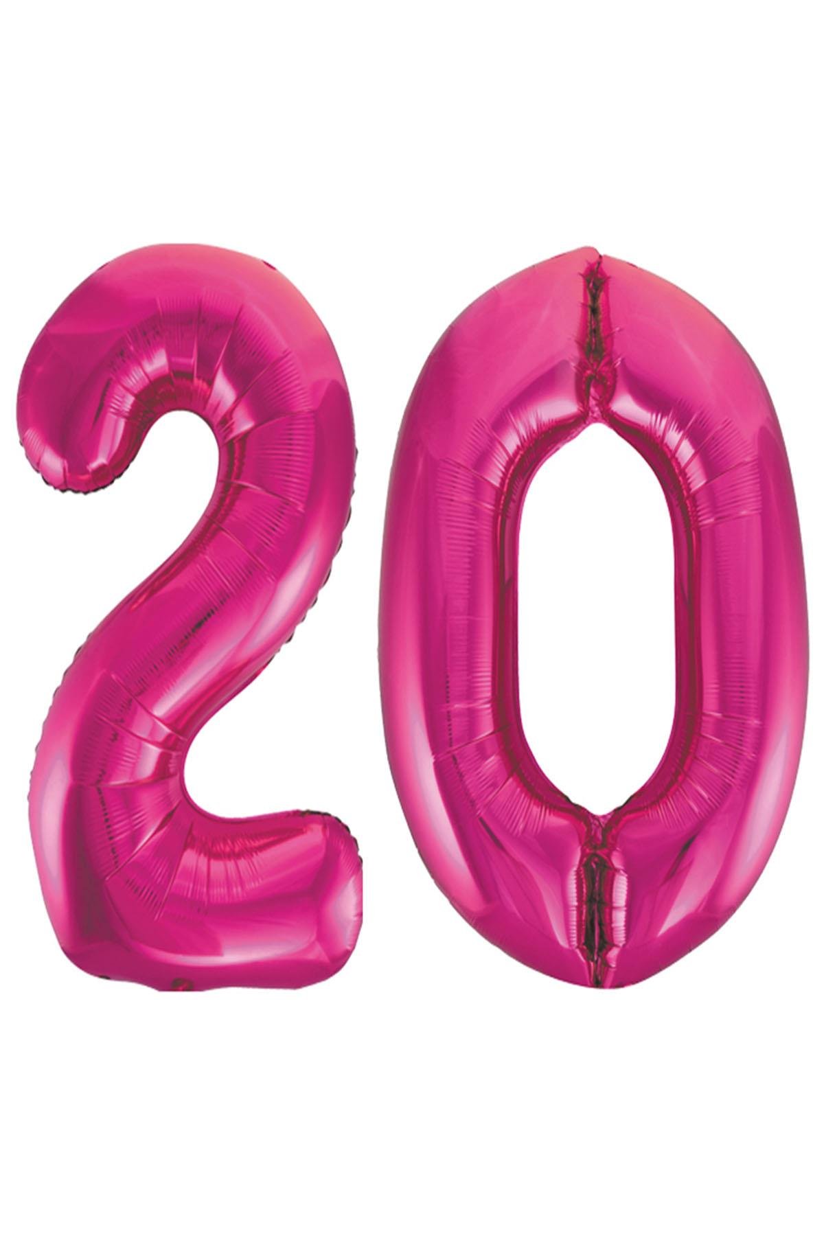 20.Yaş Folyo Balon Seti Pembe 70 cm
