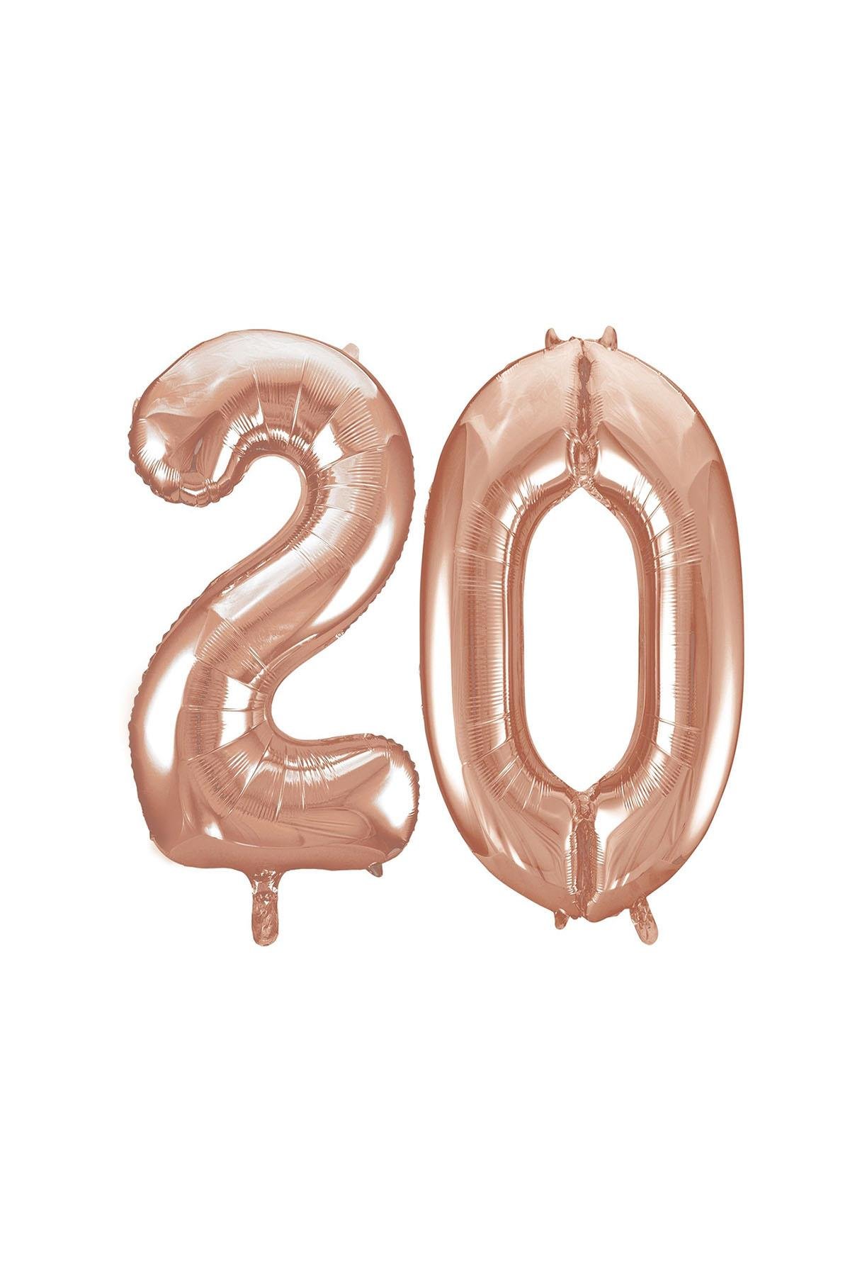 20.Yaş Folyo Balon Seti Rose Gold 40 cm