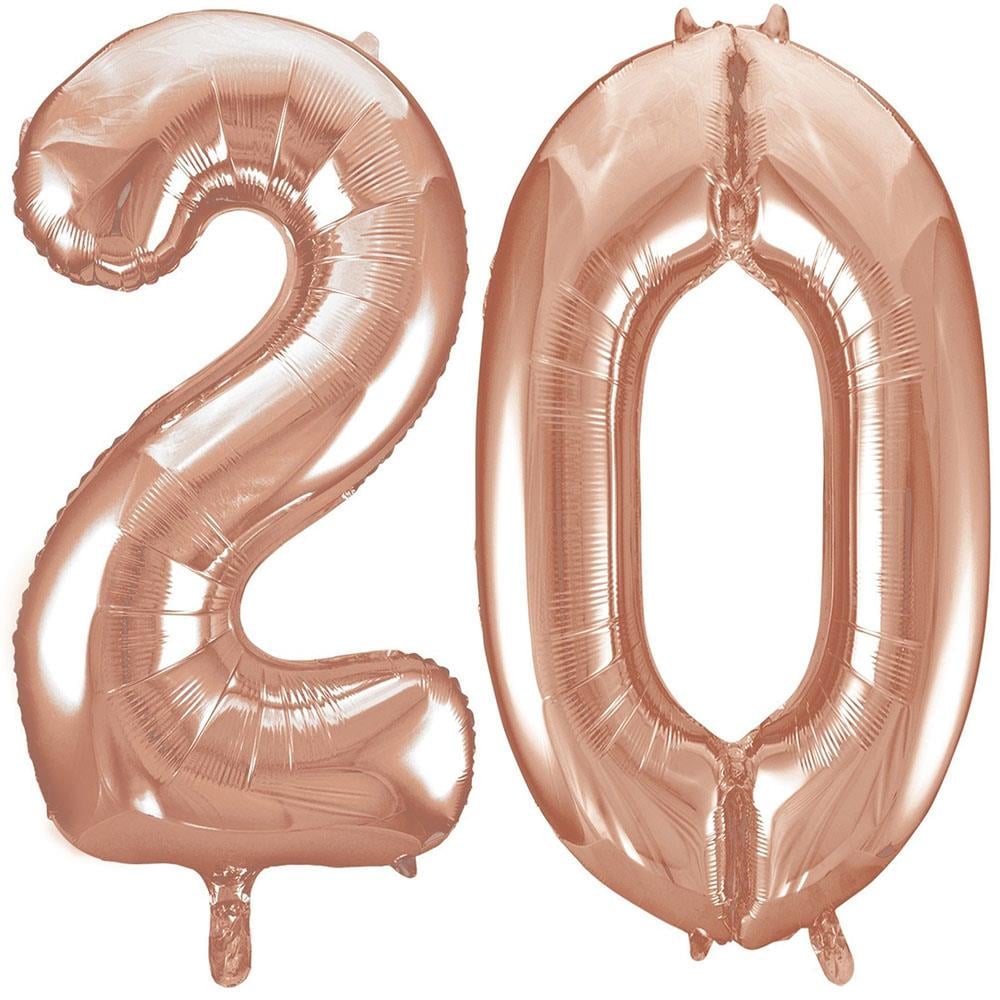20.Yaş Folyo Balon Seti Rose Gold 100 cm