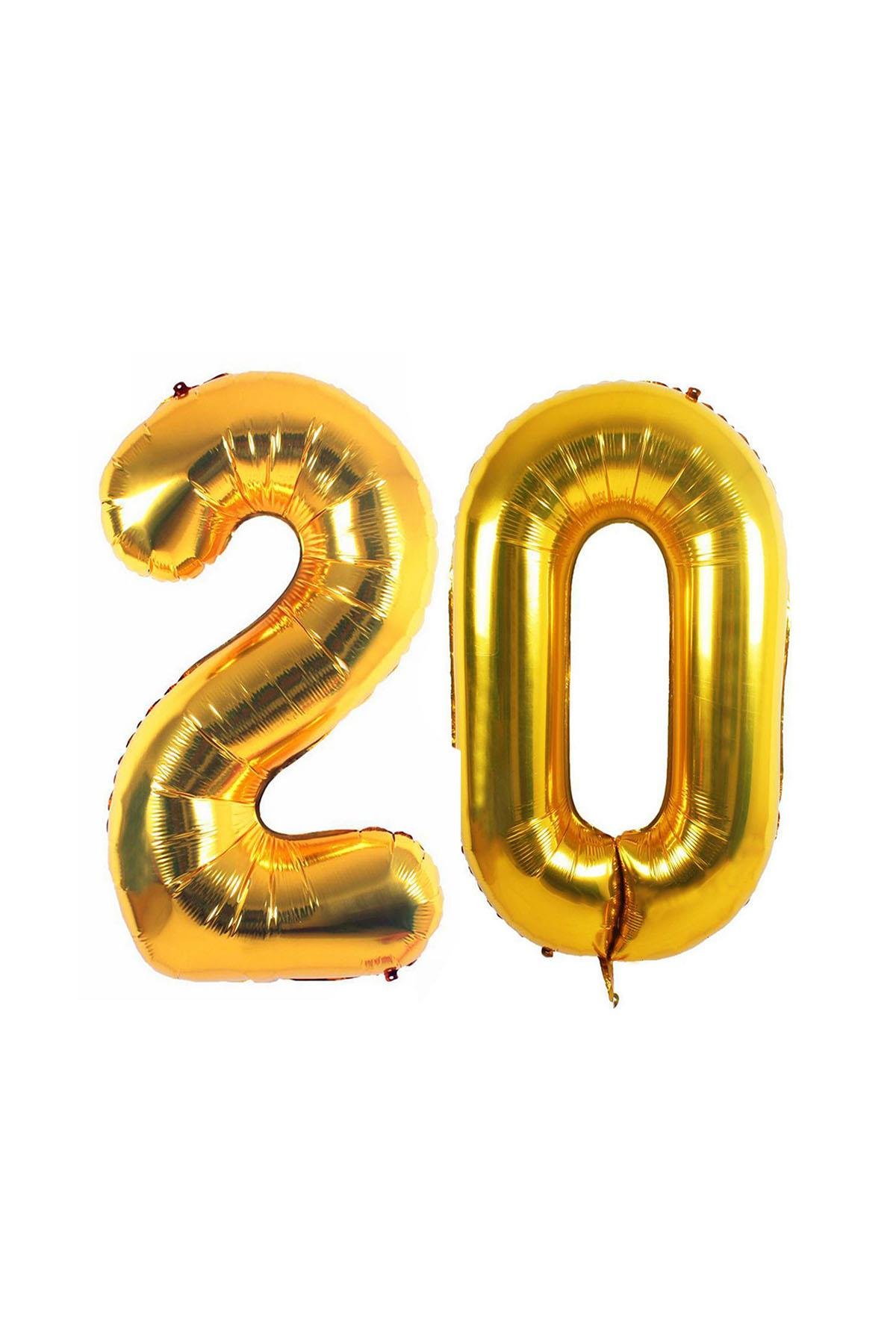 20.Yaş Folyo Balon Seti Altın 70 cm