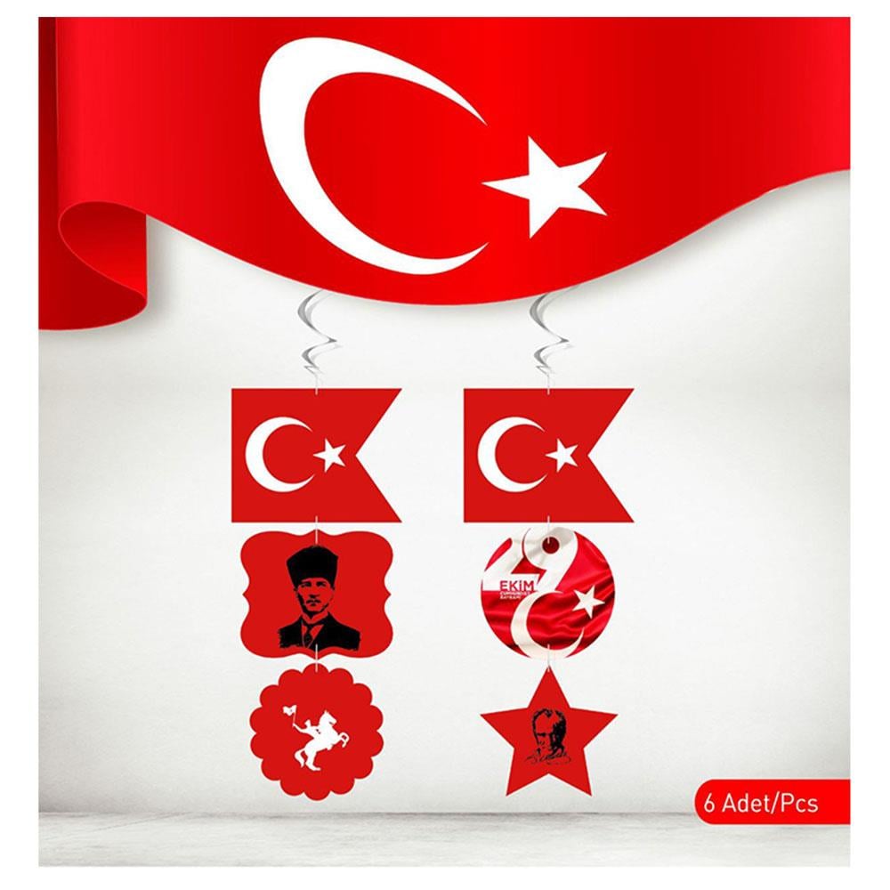 29 Ekim Kutlu Olsun Sarkıt Süs 6'lı