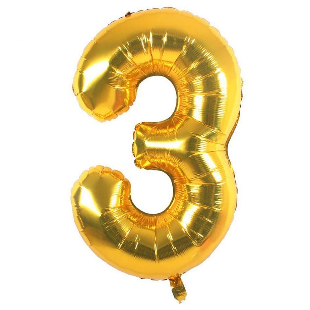 3 Rakam Altın Folyo Balon 100 cm