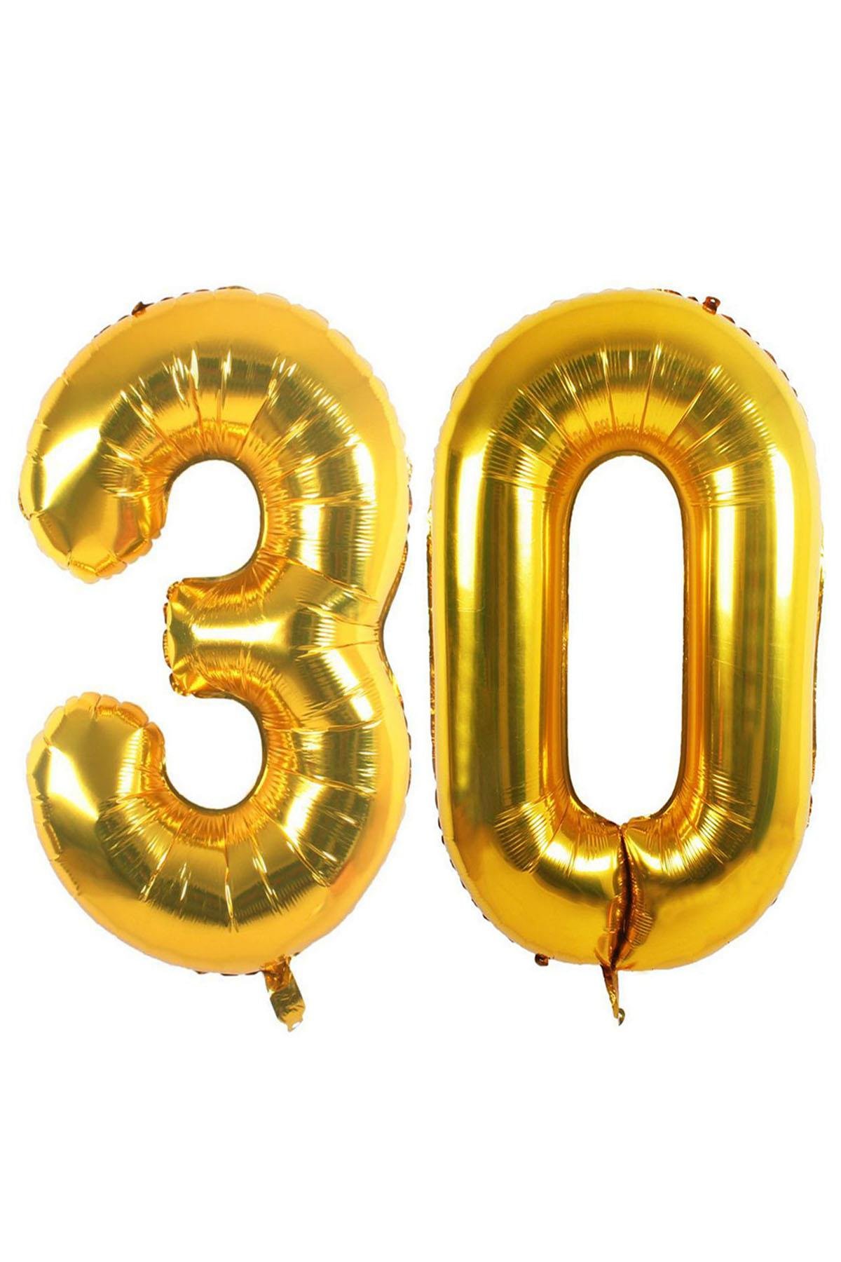 30.Yaş Folyo Balon Seti Altın 100 cm