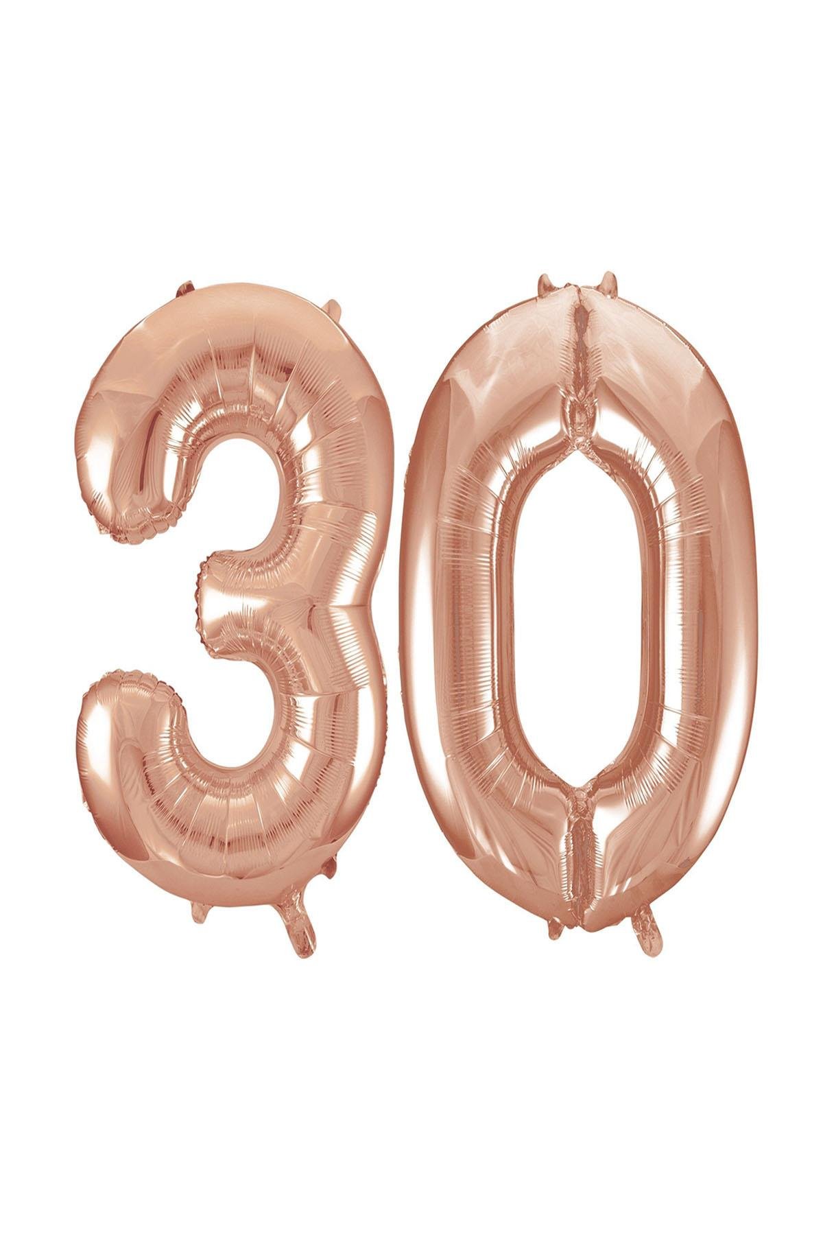 30.Yaş Folyo Balon Seti Rose Gold 70 cm