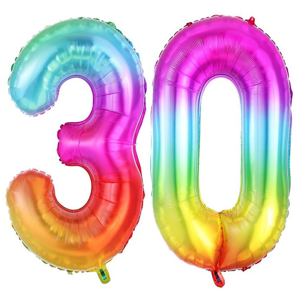 30.Yaş Folyo Balon Seti Gökkuşağı 100 cm