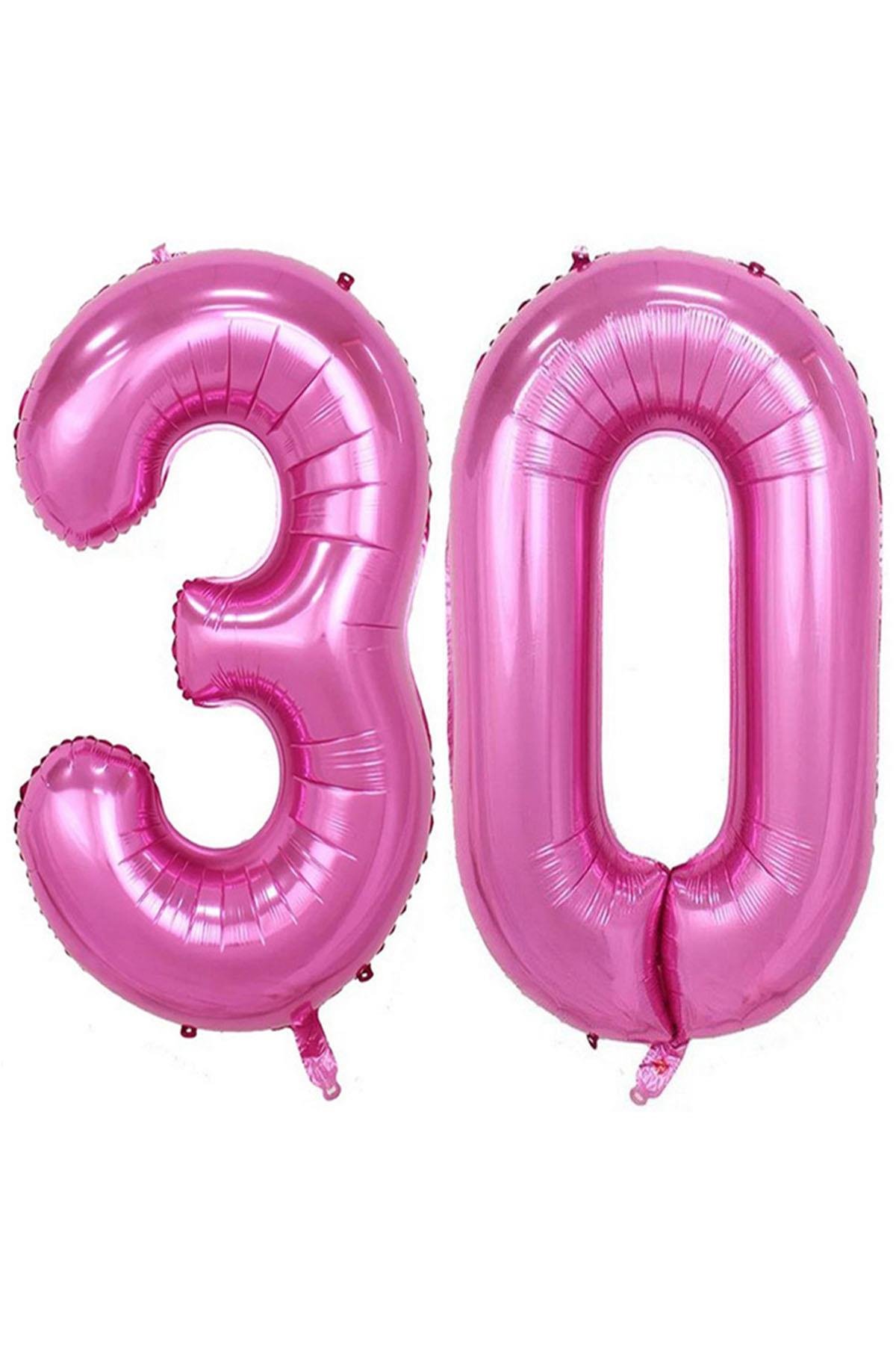 30.Yaş Folyo Balon Seti Pembe 100 cm
