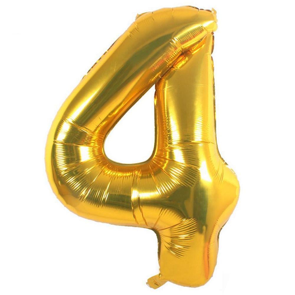4 Rakam Altın Folyo Balon 100 cm