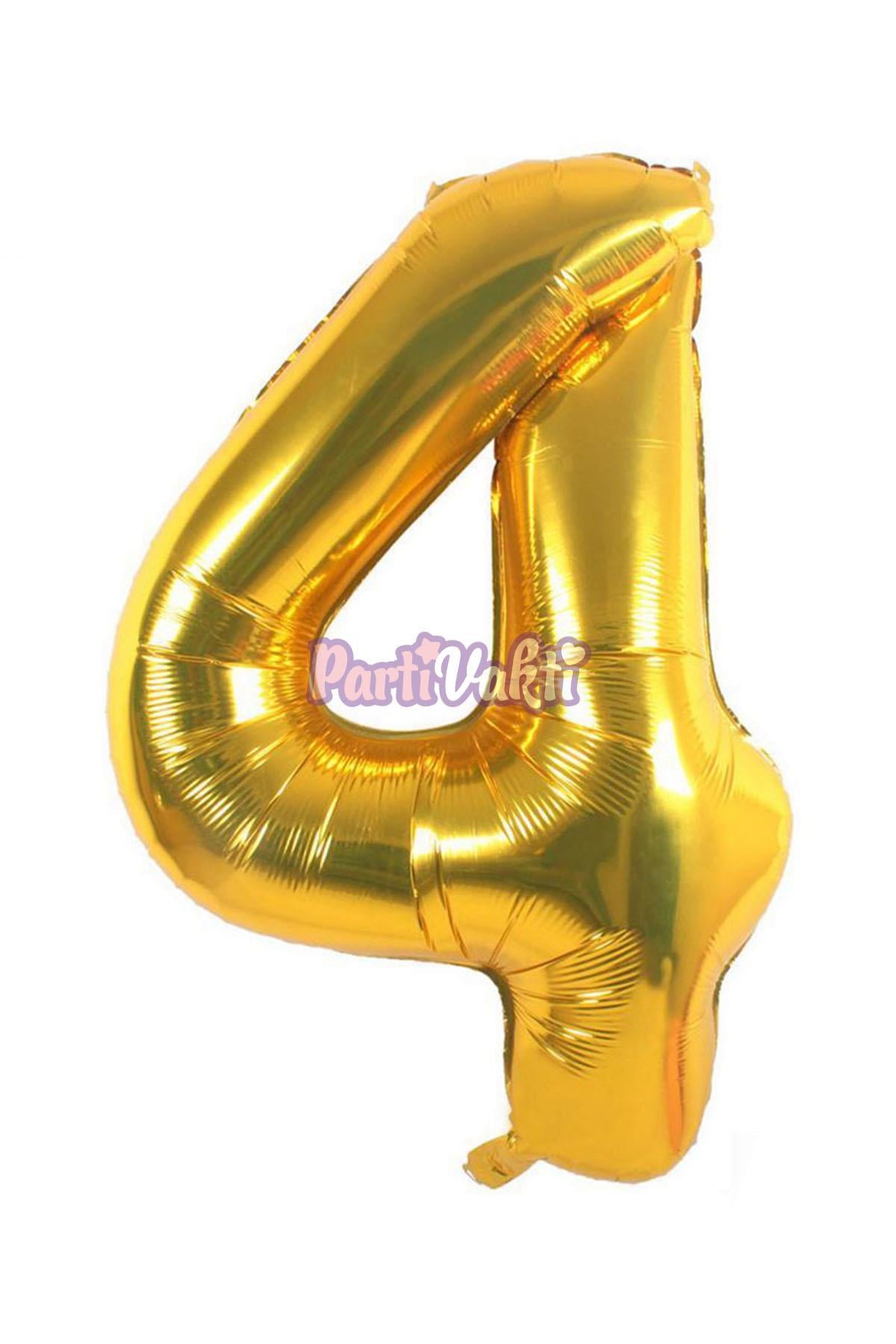 4 Rakam Altın Folyo Balon 70 cm
