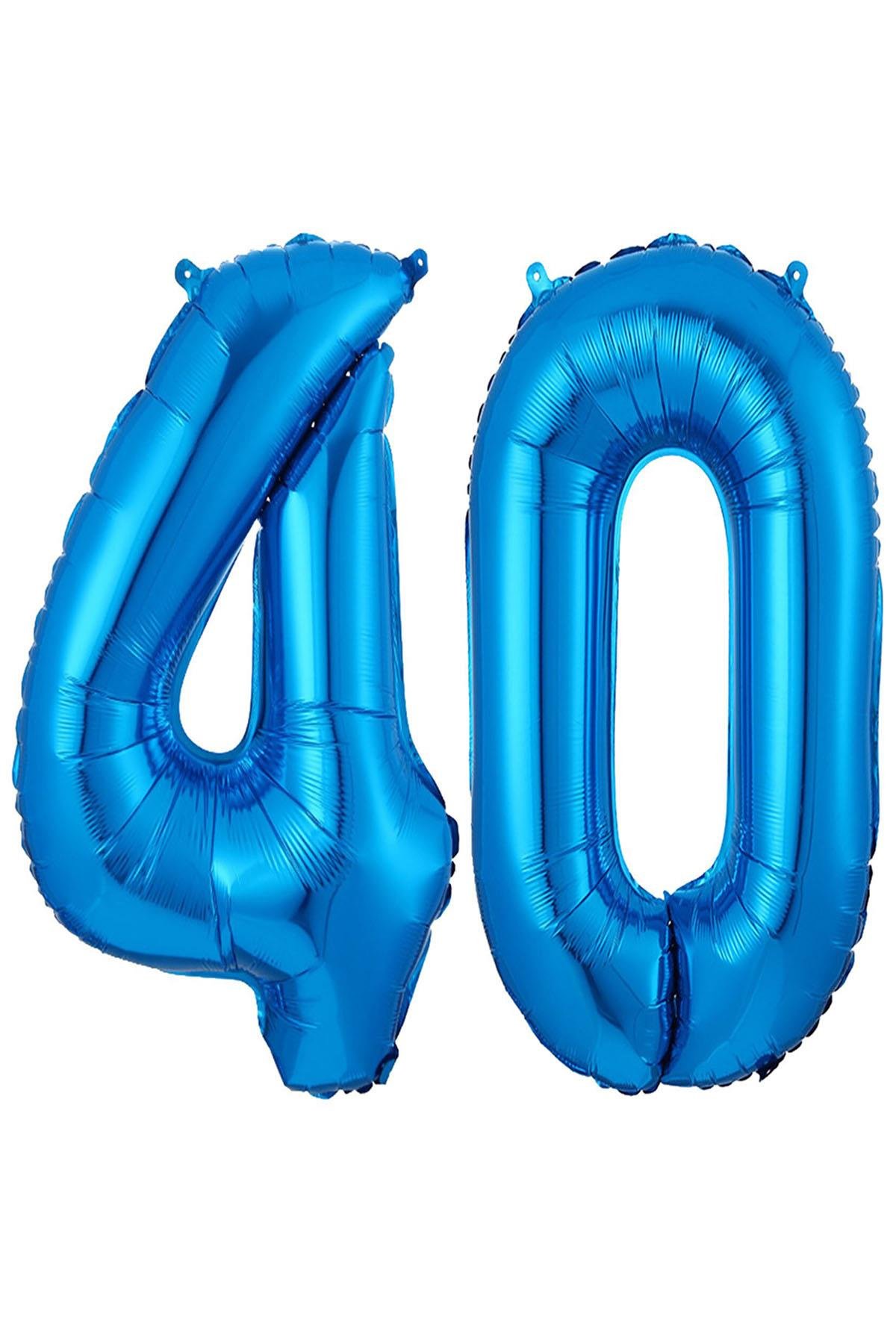 40.Yaş Folyo Balon Seti Mavi 70 cm