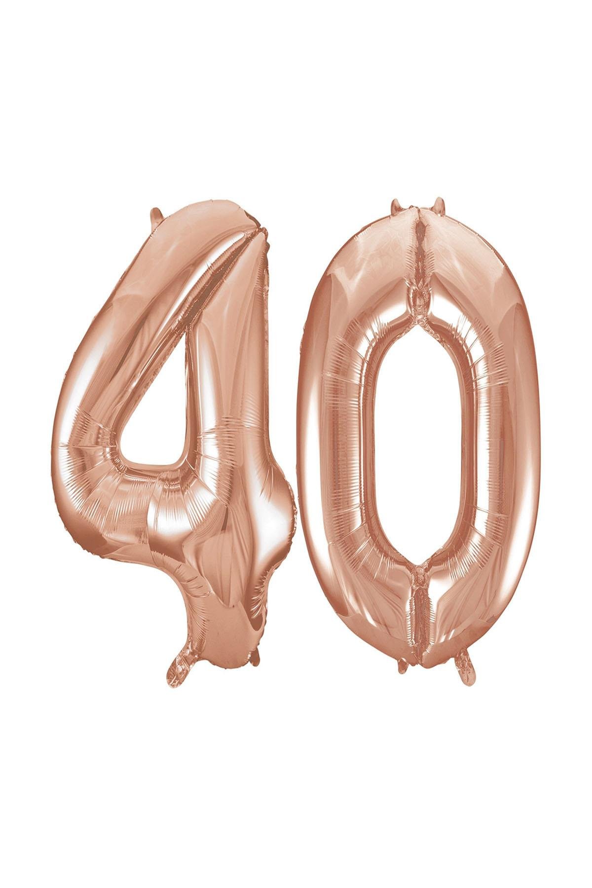 40.Yaş Folyo Balon Seti Rose Gold 70 cm