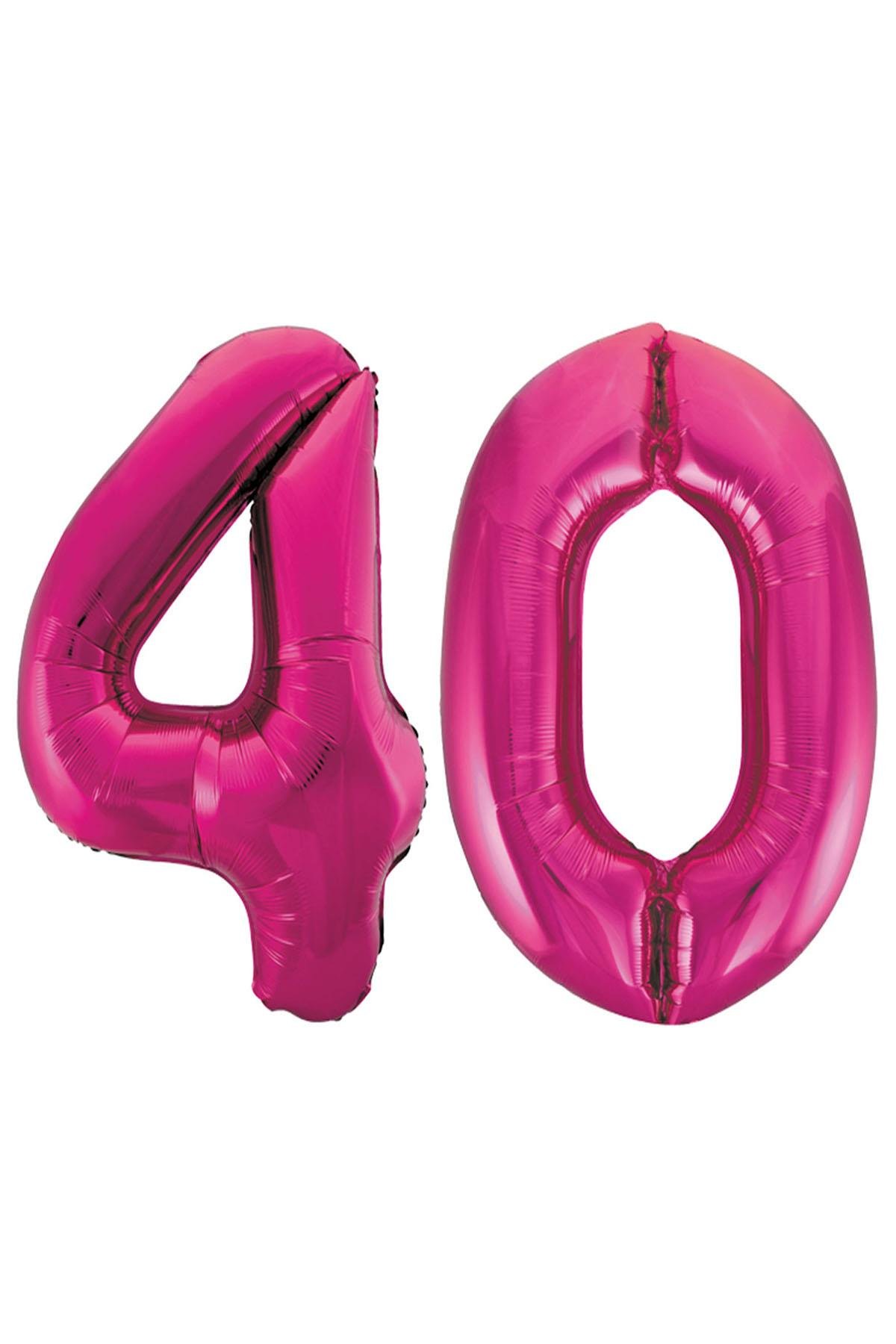 40.Yaş Folyo Balon Seti Pembe 40 cm