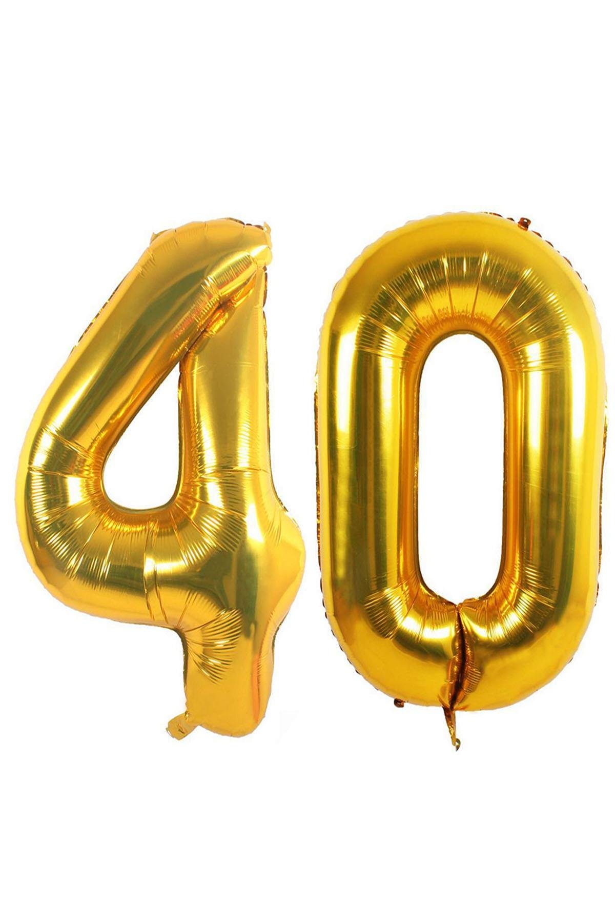 40.Yaş Folyo Balon Seti Altın 100 cm