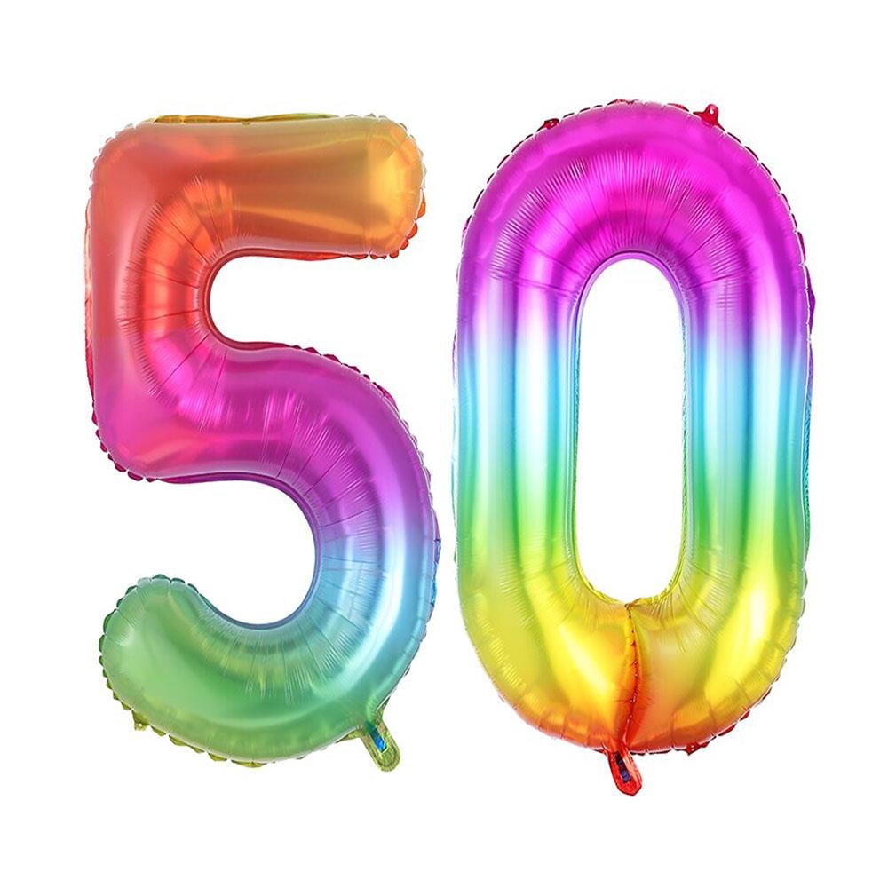 50.Yaş Folyo Balon Seti Gökkuşağı 70 cm