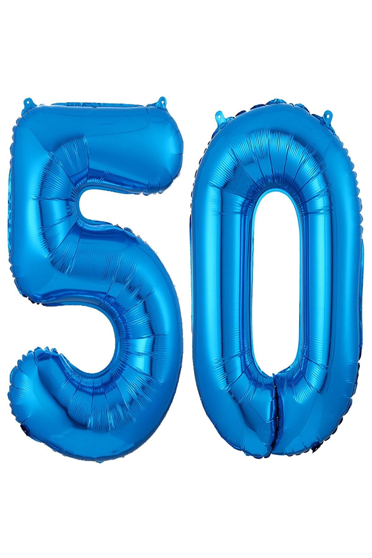 50.Yaş Folyo Balon Seti Mavi 70 cm