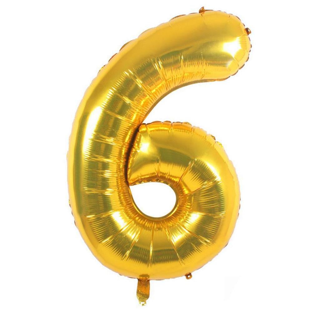 6 Rakam Altın Folyo Balon 100 cm