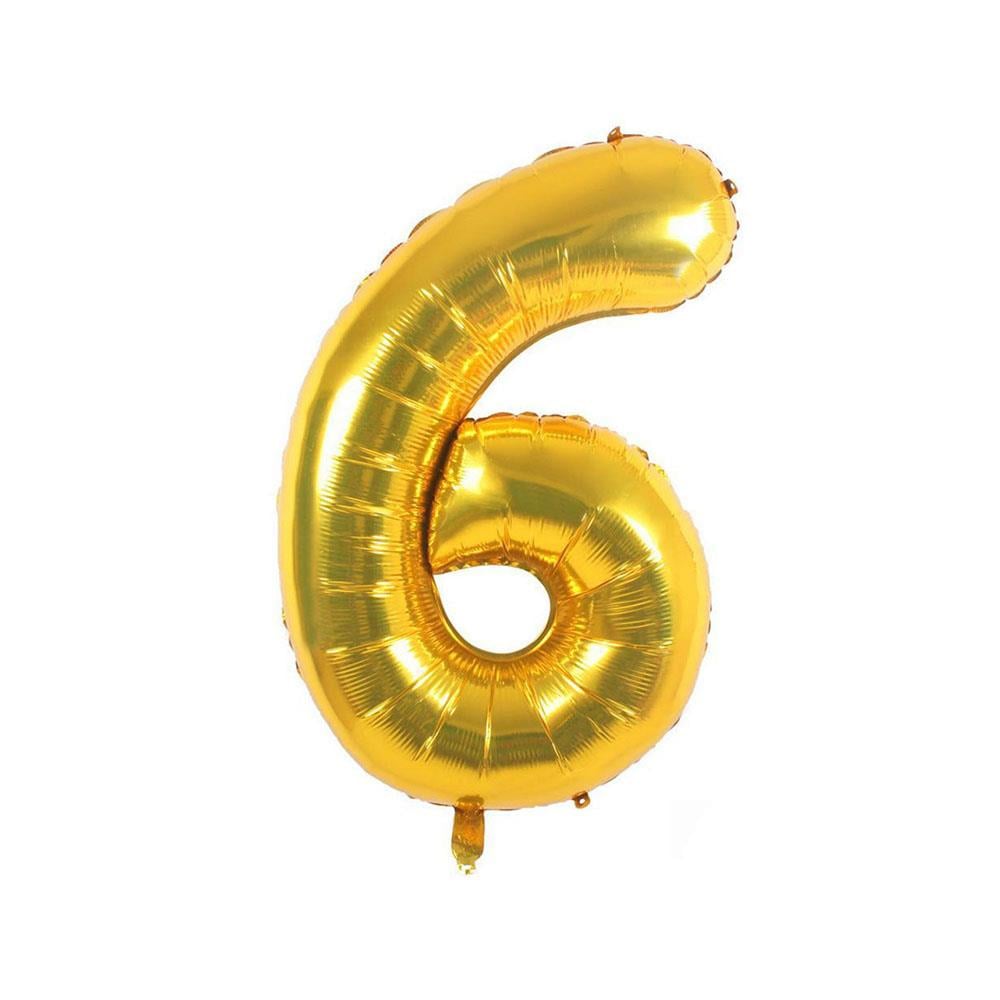 6 Rakam Altın Folyo Balon 70 cm
