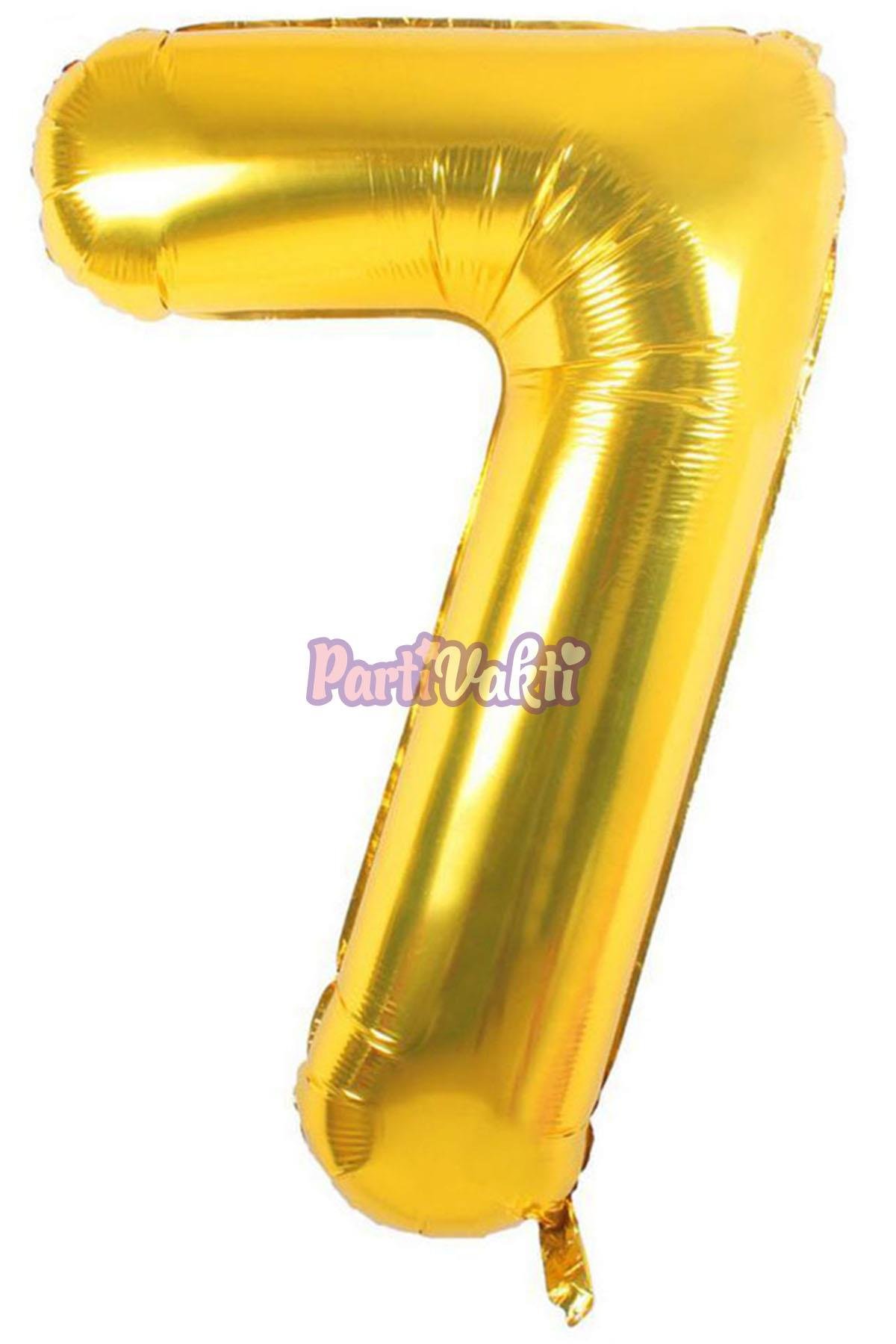 7 Rakam Altın Folyo Balon 100 cm