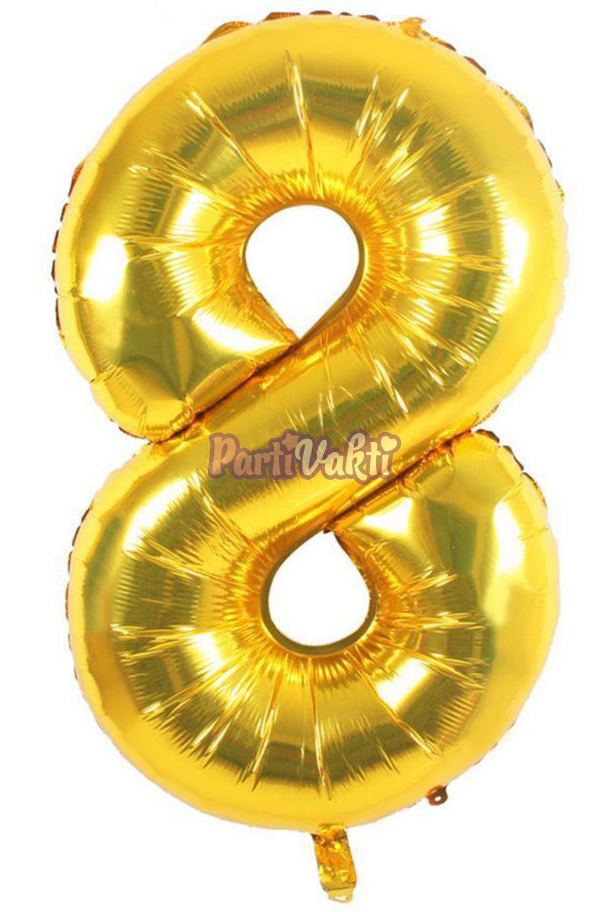 8 Rakam Altın Folyo Balon 100 cm
