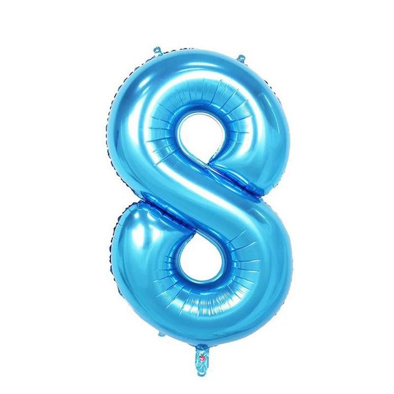 8 Rakam Mavi Folyo Balon 100 cm