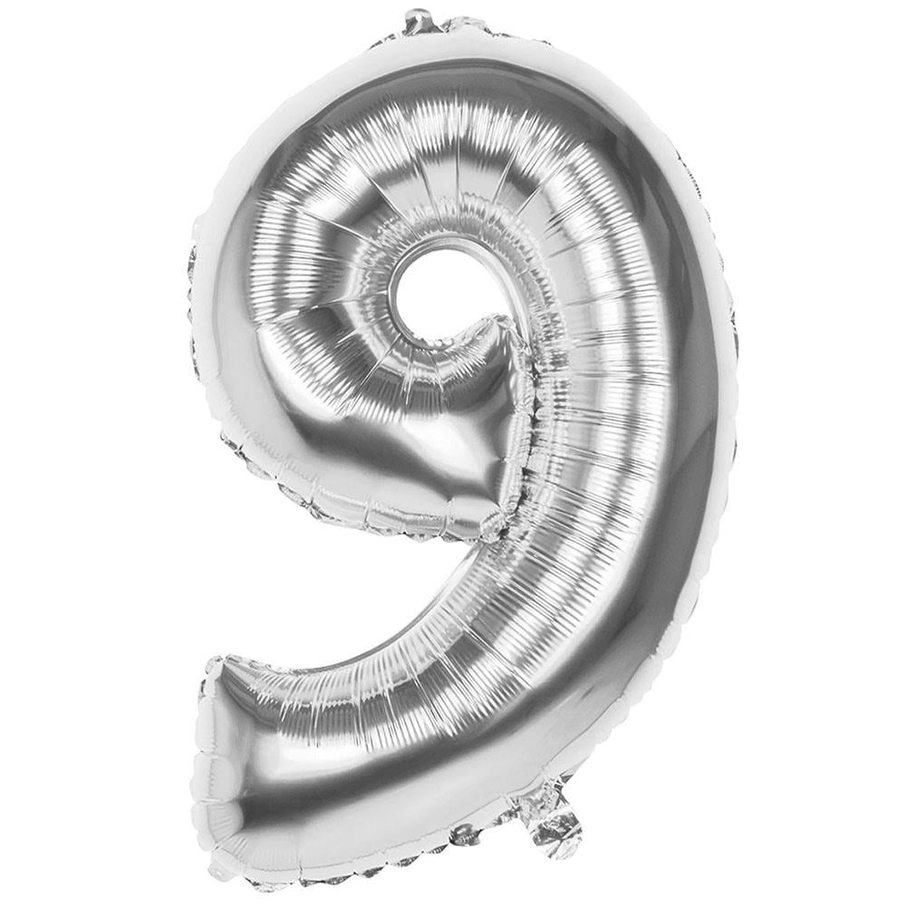 9 Rakam Gümüş Folyo Balon 100 cm