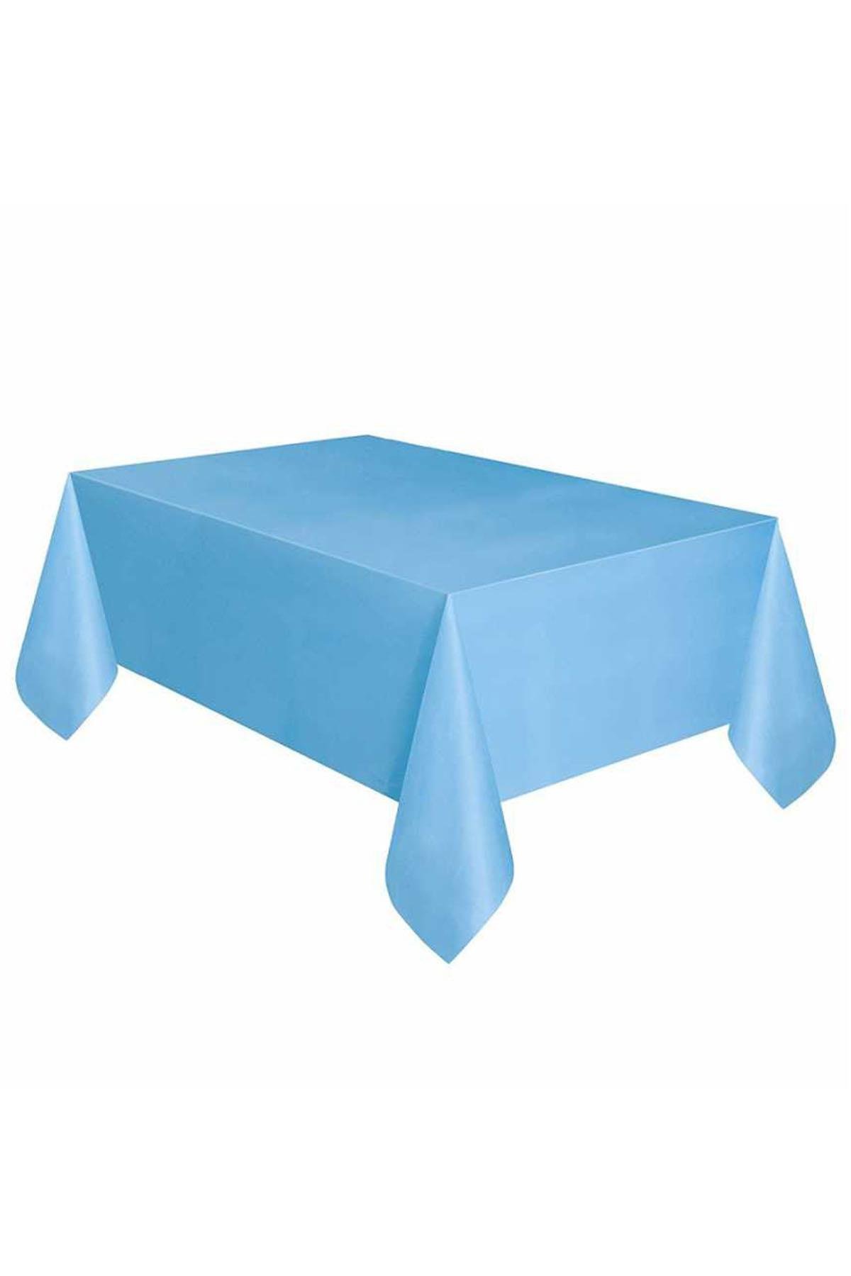 Açık Mavi Plastik Masa Örtüsü 137x270 cm