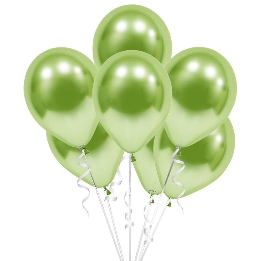 Açık Yeşil Metalik Krom Lateks Balon 10'lu