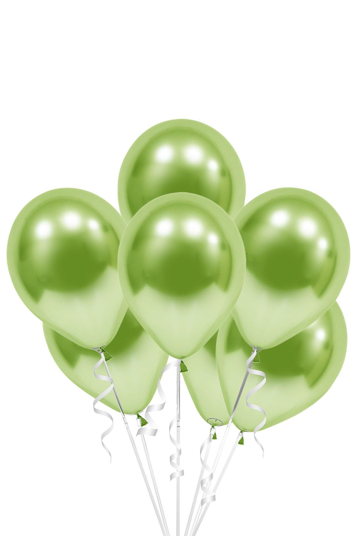 Açık Yeşil Metalik Krom Lateks Balon 10'lu