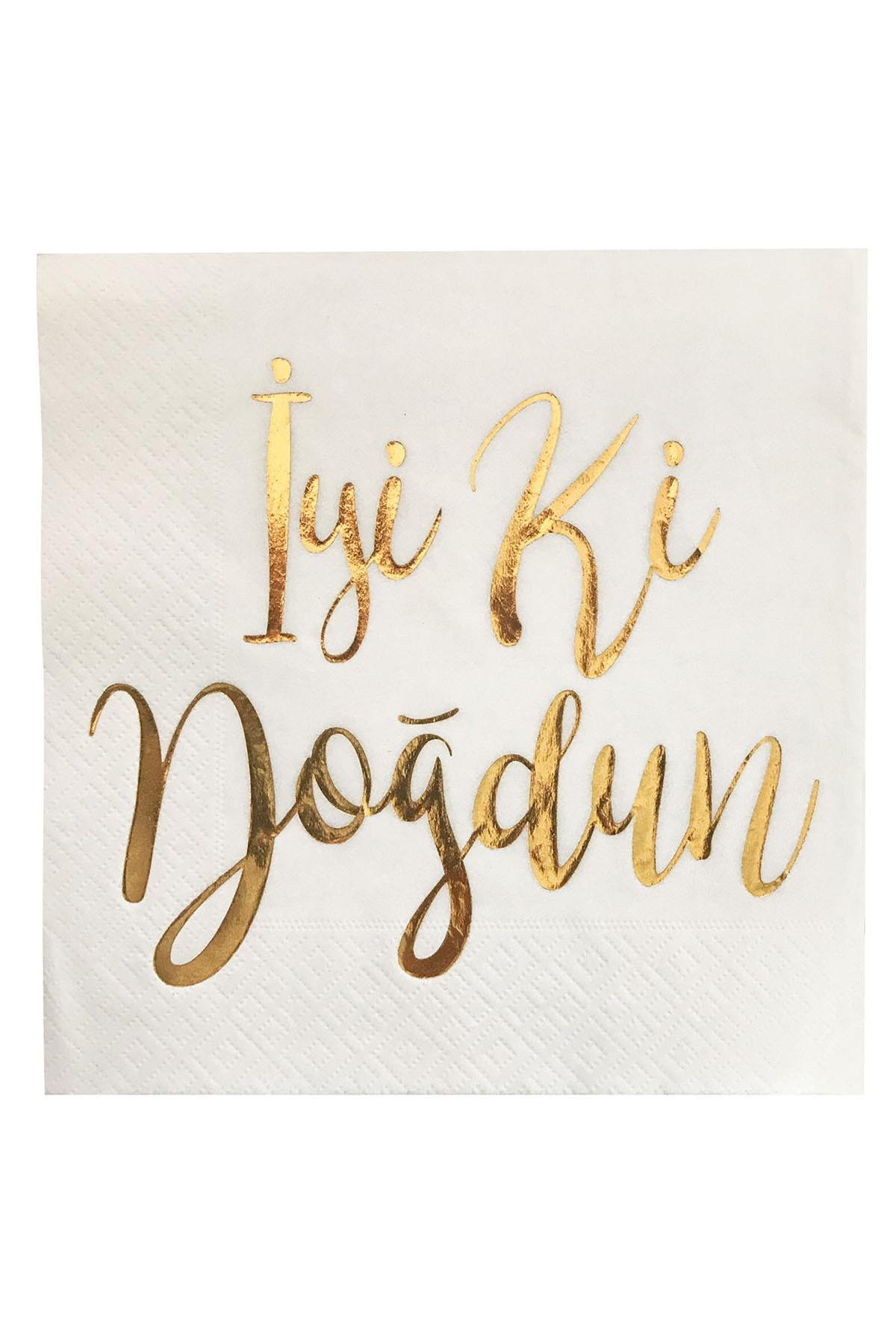 Altın İyi ki Doğdun Baskılı Kağıt Peçete 33x33 cm 16'lı