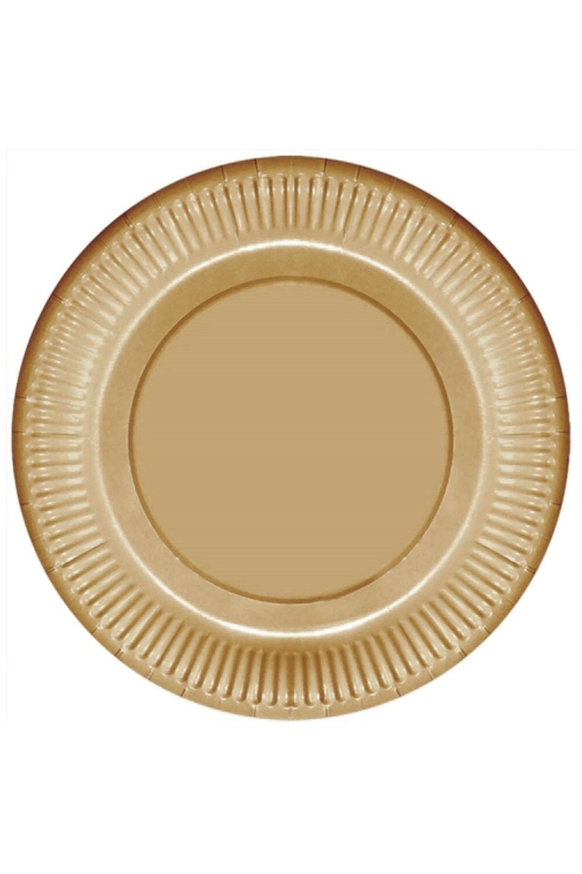 Altın Karton Tabak 23 cm 8'li