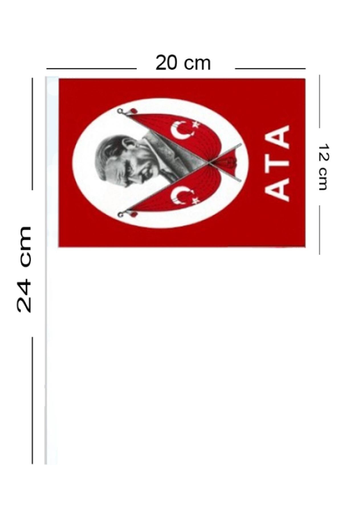 Ata Çıtalı Bayrak 12x20 cm 10'lu